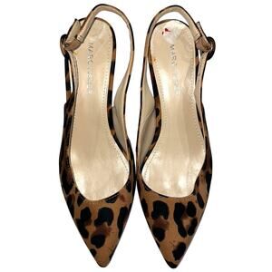 Marc Fisher Jovanni Leopard Print Pointed Toe Sling Back Kitten Heels Size 6M
